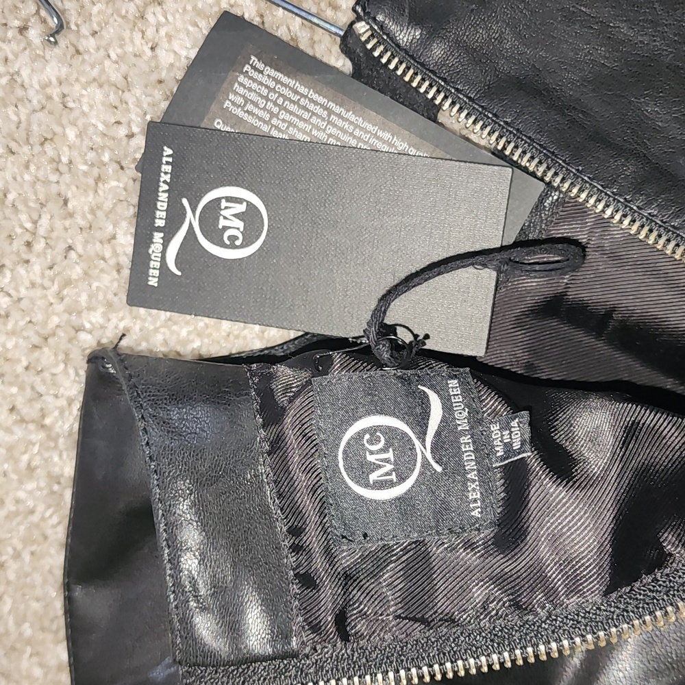 Alexander Mcqueen NWT real leather structured badazz dress SEE MEASUREME… - Picture 12 of 16